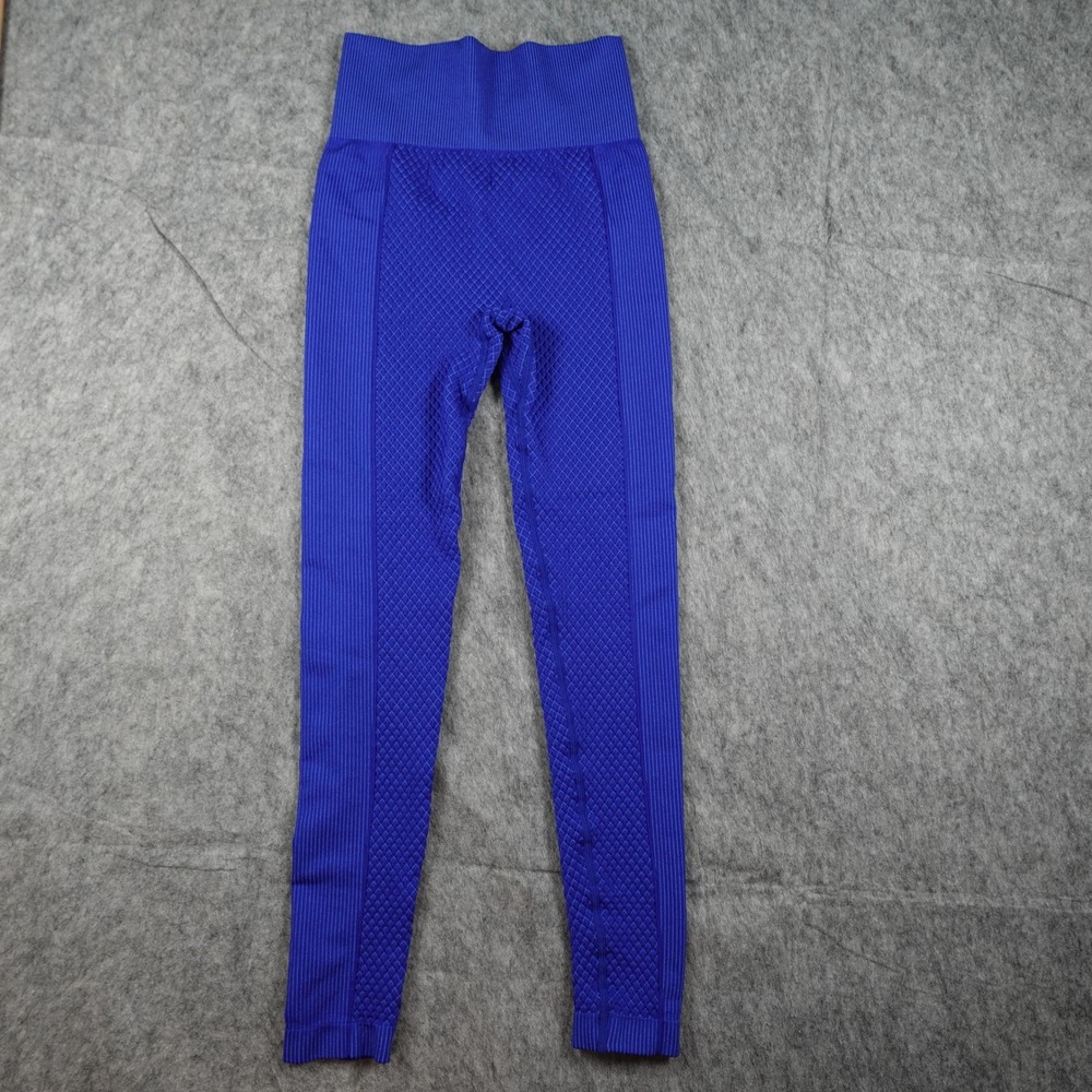 Bailey 44 Sport Leggings‎ Women Extra Small Blue Ribbed Textured High Waist Yoga